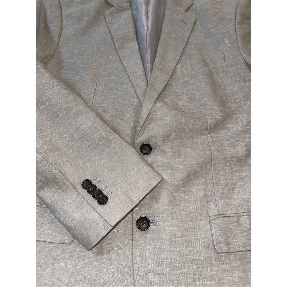 Banana Republic Linen Blend Blazer Men‎ 42 Beige Business Wedding Golf Resort
